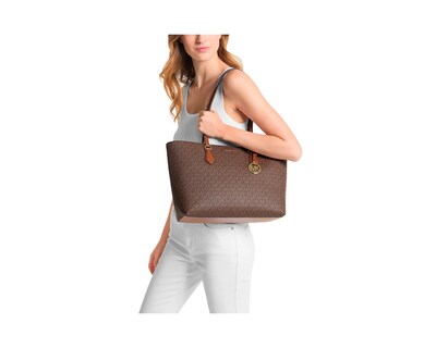 Foto 3 | Bolsa Michael Kors Jet Set Large Signature Logo Tote Bag 35s4g6ht9b Color Café