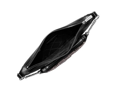 Foto 3 | Bolsa Michael Kors Hollis Medium 2-in-1 Grain Leather And Jacquard Logo Shoulder Bag 35s5g4wl6j Color Negro