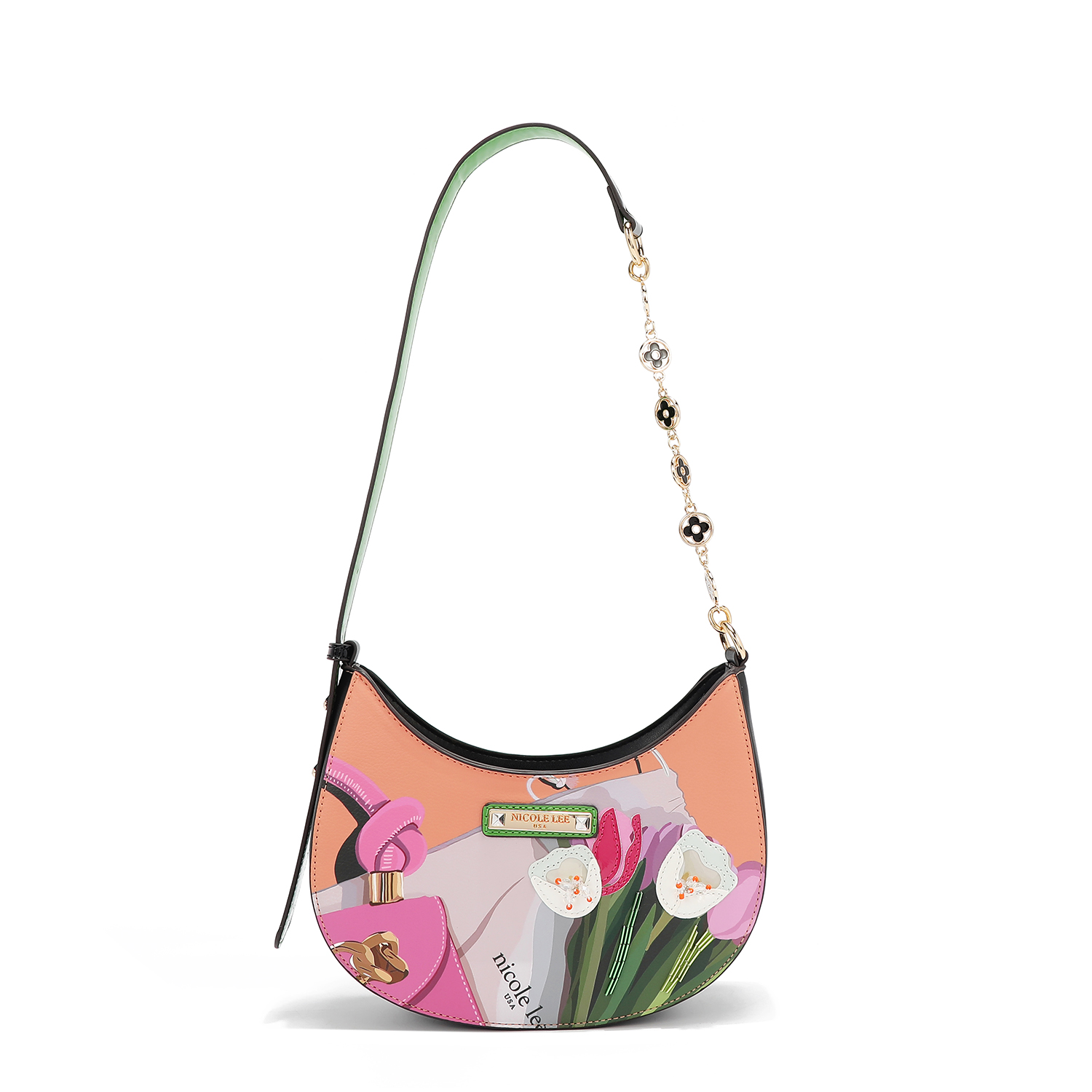 Foto 2 pulgar | Bolsa Shoulder De Nicole Lee Estampado Violet Blossom