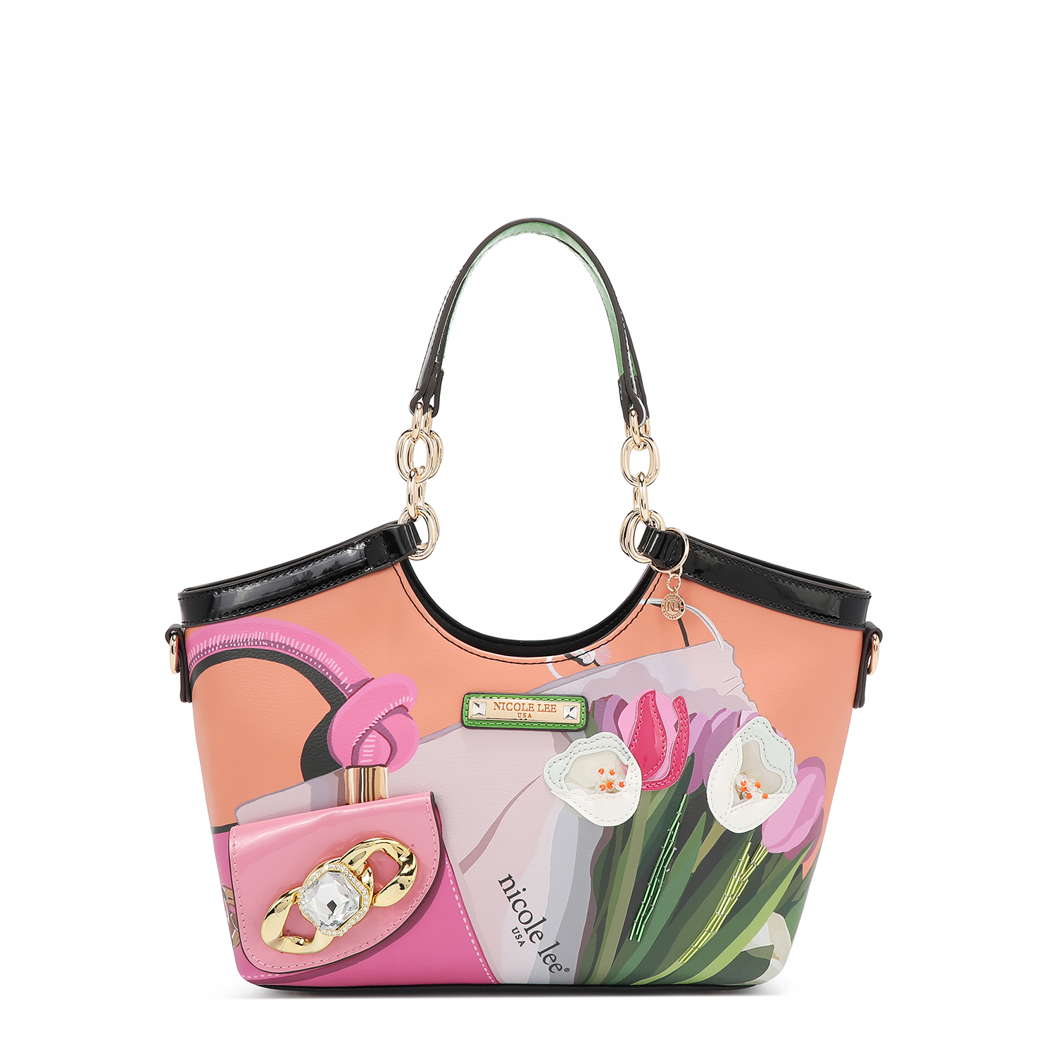 Foto 2 pulgar | Bolsa Tote De  Nicole Lee Estampado Violet Blossom