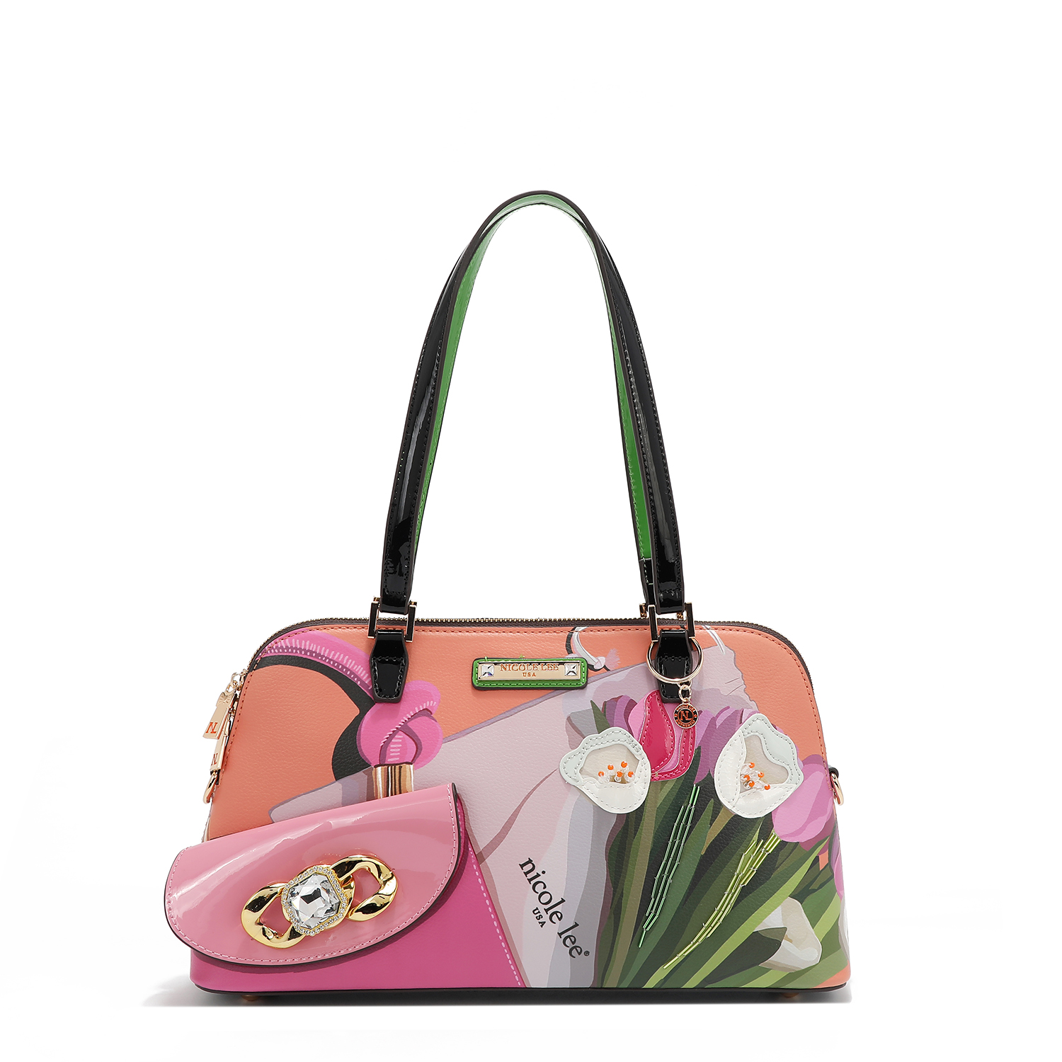 Foto 2 pulgar | Bolsa Dome De Nicole Lee Estampado Violet Blossom