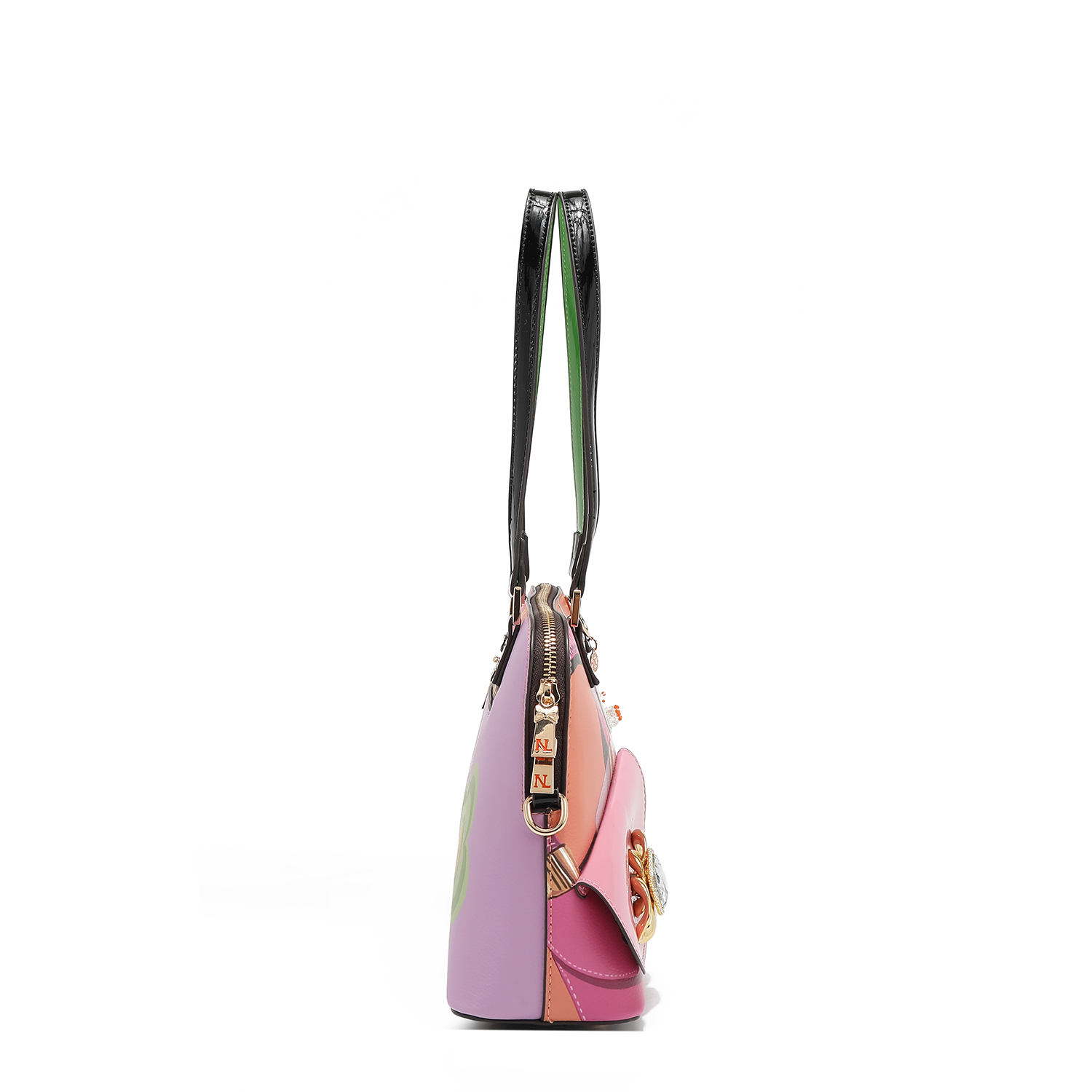 Foto 5 pulgar | Bolsa Dome De Nicole Lee Estampado Violet Blossom