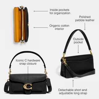 Foto 4 | Bandolera Coach De Piel Granulada Pulida Tabby 26 Black - Venta Internacional.