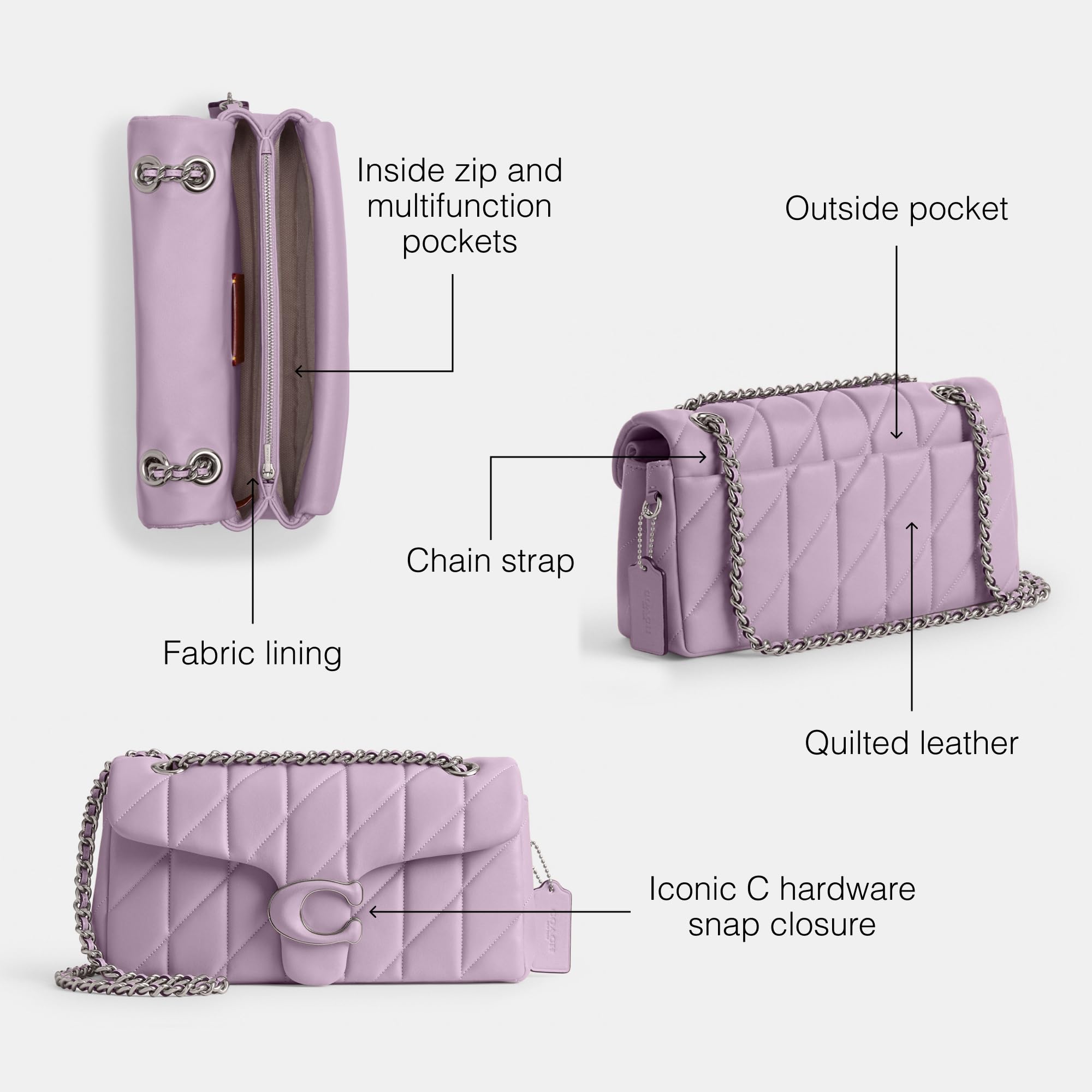Foto 4 pulgar | Bandolera Coach Quilted Tabby 26 Soft Purple Para Mujer - Venta Internacional.