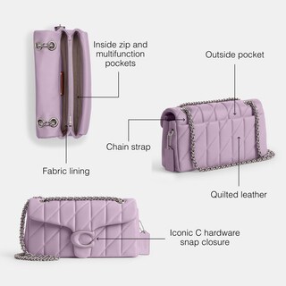 Foto 3 | Bandolera Coach Quilted Tabby 26 Soft Purple Para Mujer - Venta Internacional.
