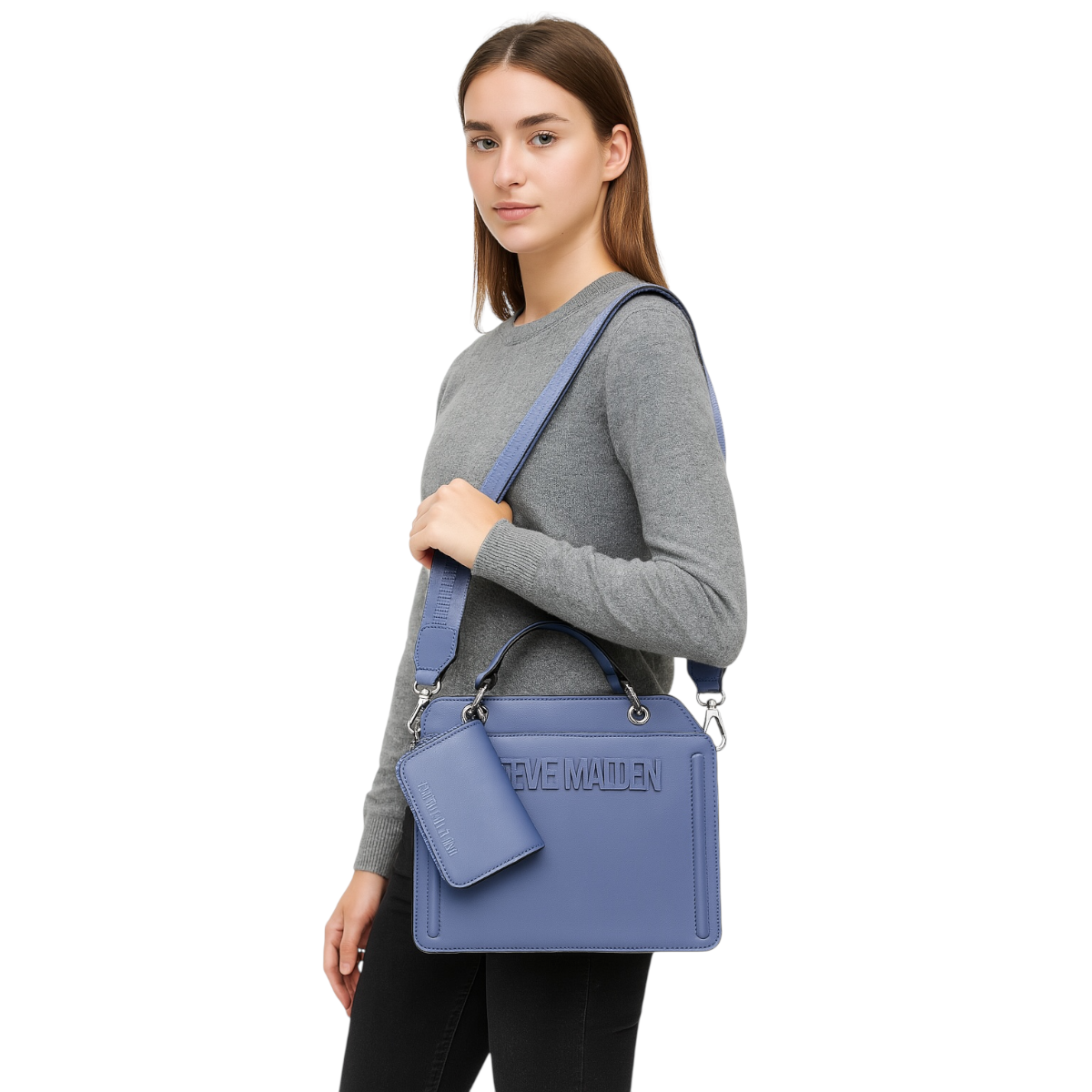 Foto 7 pulgar | Bolsa Steve Madden Bevelyn Blu Fab