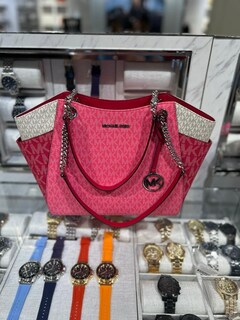 Foto 4 | Bolso De Hombro Michael Kors Jet Set Travel Dark Raspberry - Venta Internacional.