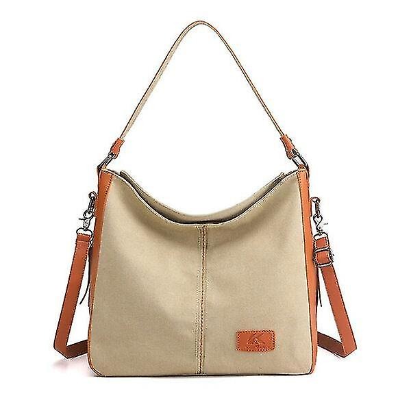 Foto 3 pulgar | Bolso Huoguo Bandolera De Lona Para Mujer  Color Caqui - Venta Internacional.