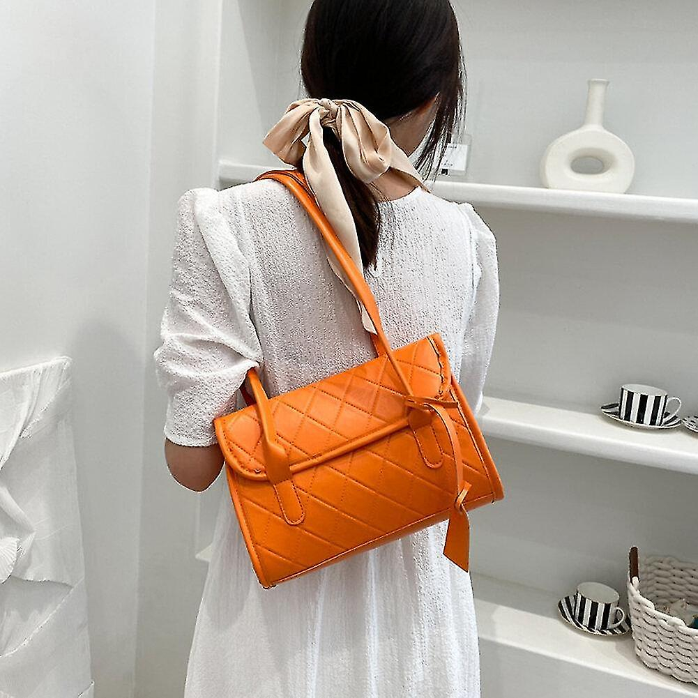 Foto 3 pulgar | Bolso De Hombro Huoguo De Piel Sintética Con Estampado De Celosía Para Mujer - Venta Internacional.
