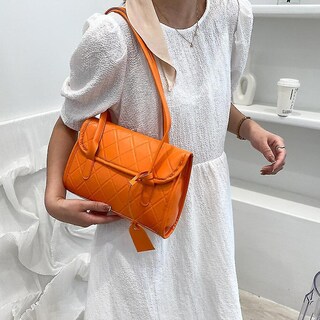Foto 3 | Bolso De Hombro Huoguo De Piel Sintética Con Estampado De Celosía Para Mujer - Venta Internacional.