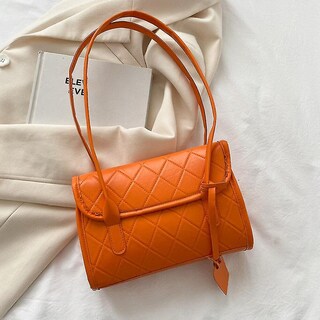 Foto 4 | Bolso De Hombro Huoguo De Piel Sintética Con Estampado De Celosía Para Mujer - Venta Internacional.