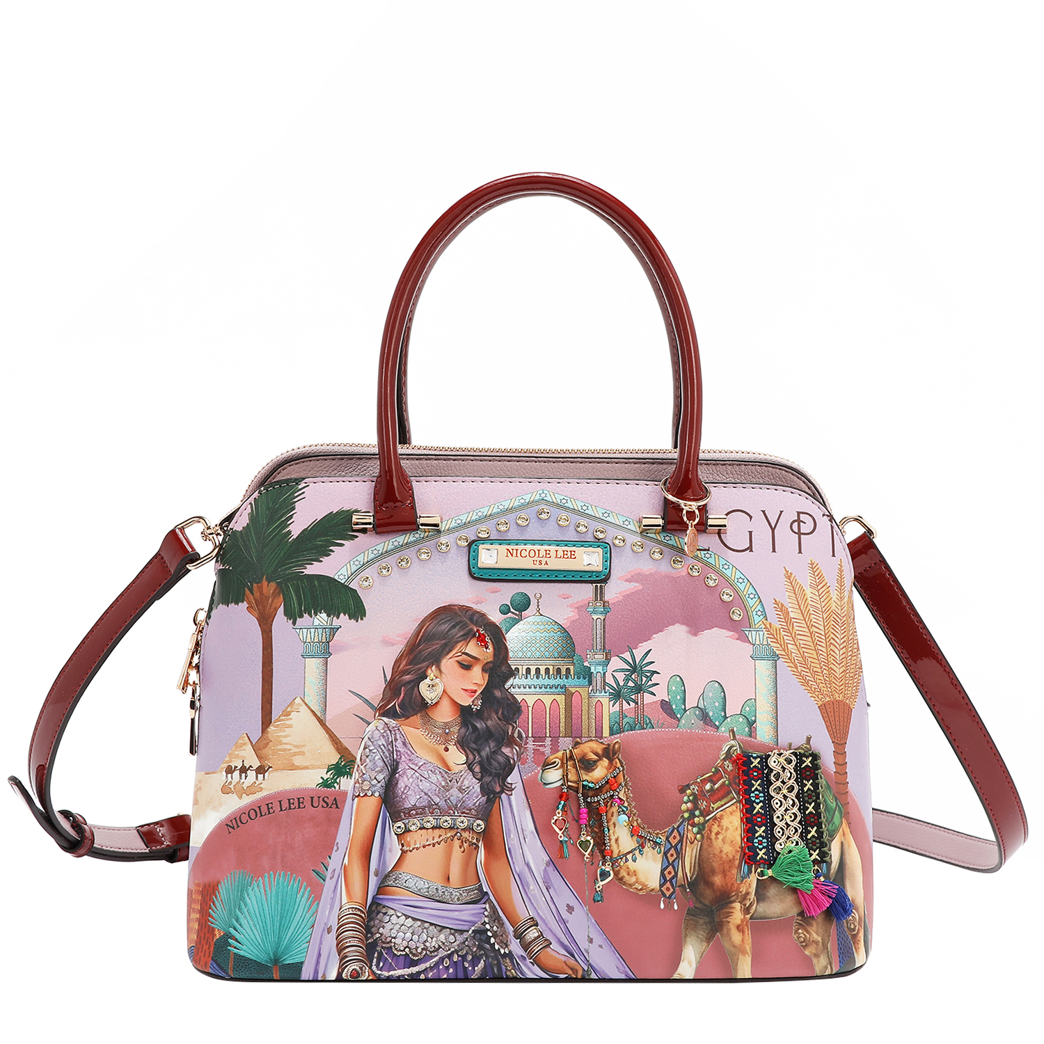 Foto 2 pulgar | Bolsa Dome Nicole Lee Estampado Queen Cleopatra
