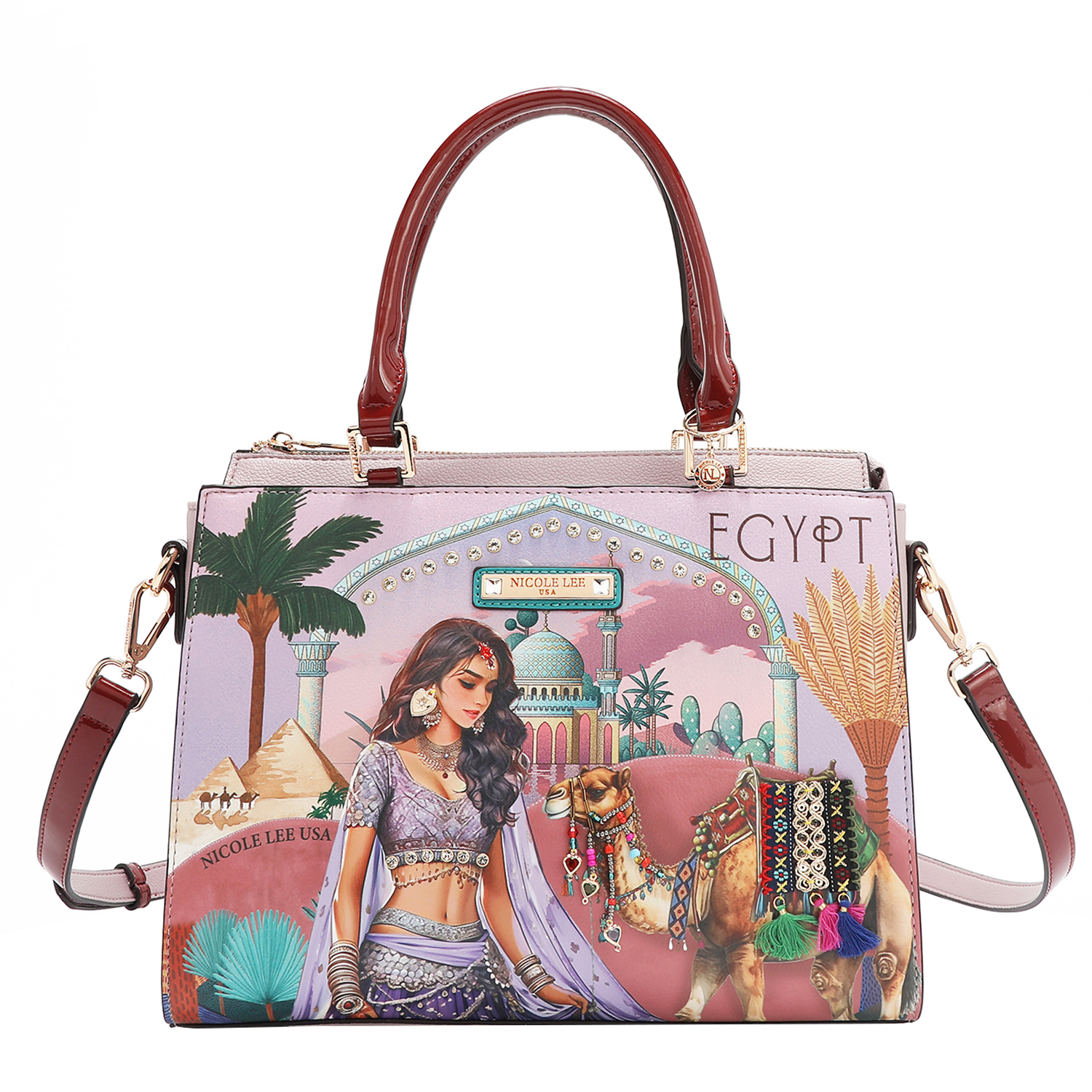 Foto 1 | Bolsa Cuadrada Nicole Lee Estampado Queen Cleopatra