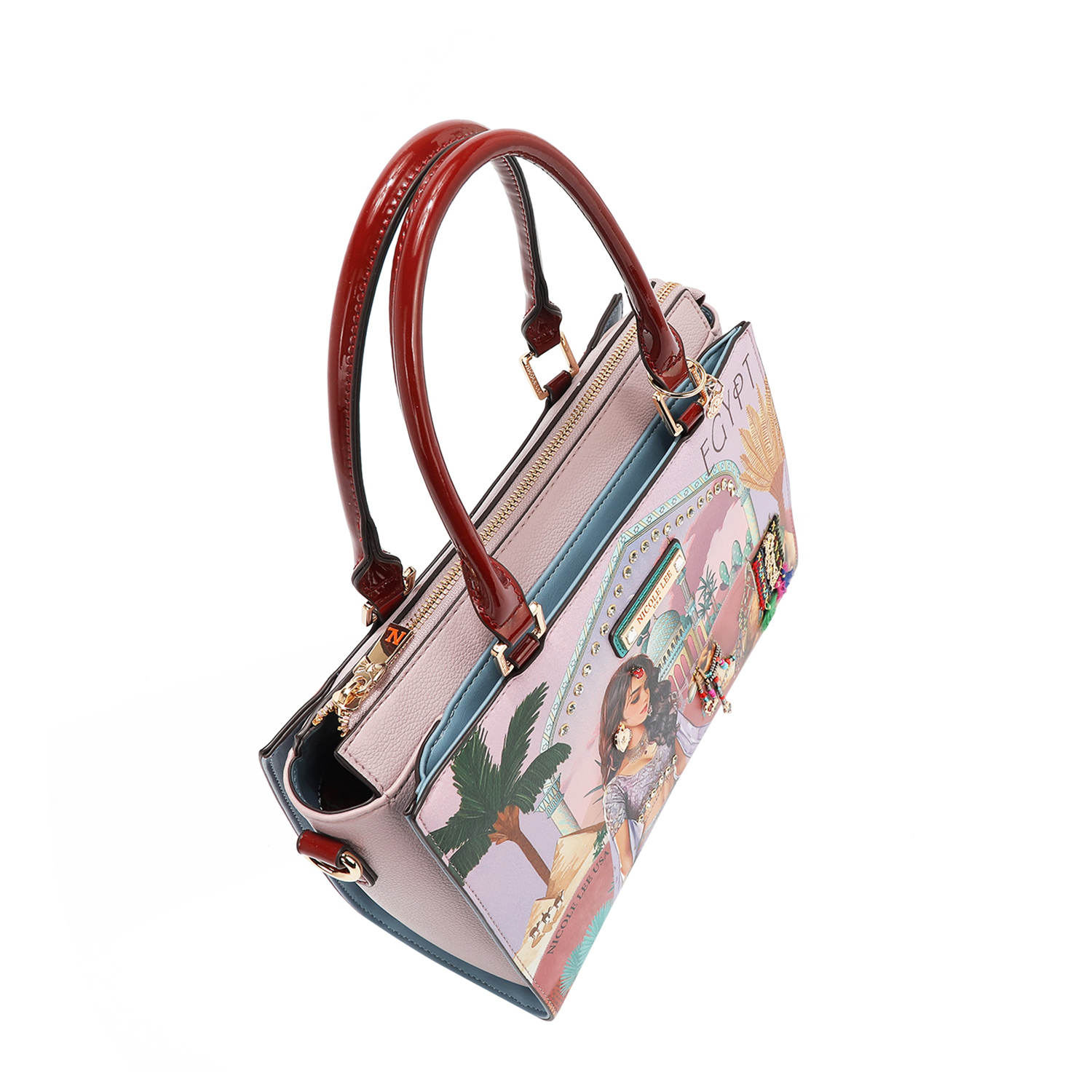 Foto 3 | Bolsa Cuadrada Nicole Lee Estampado Queen Cleopatra