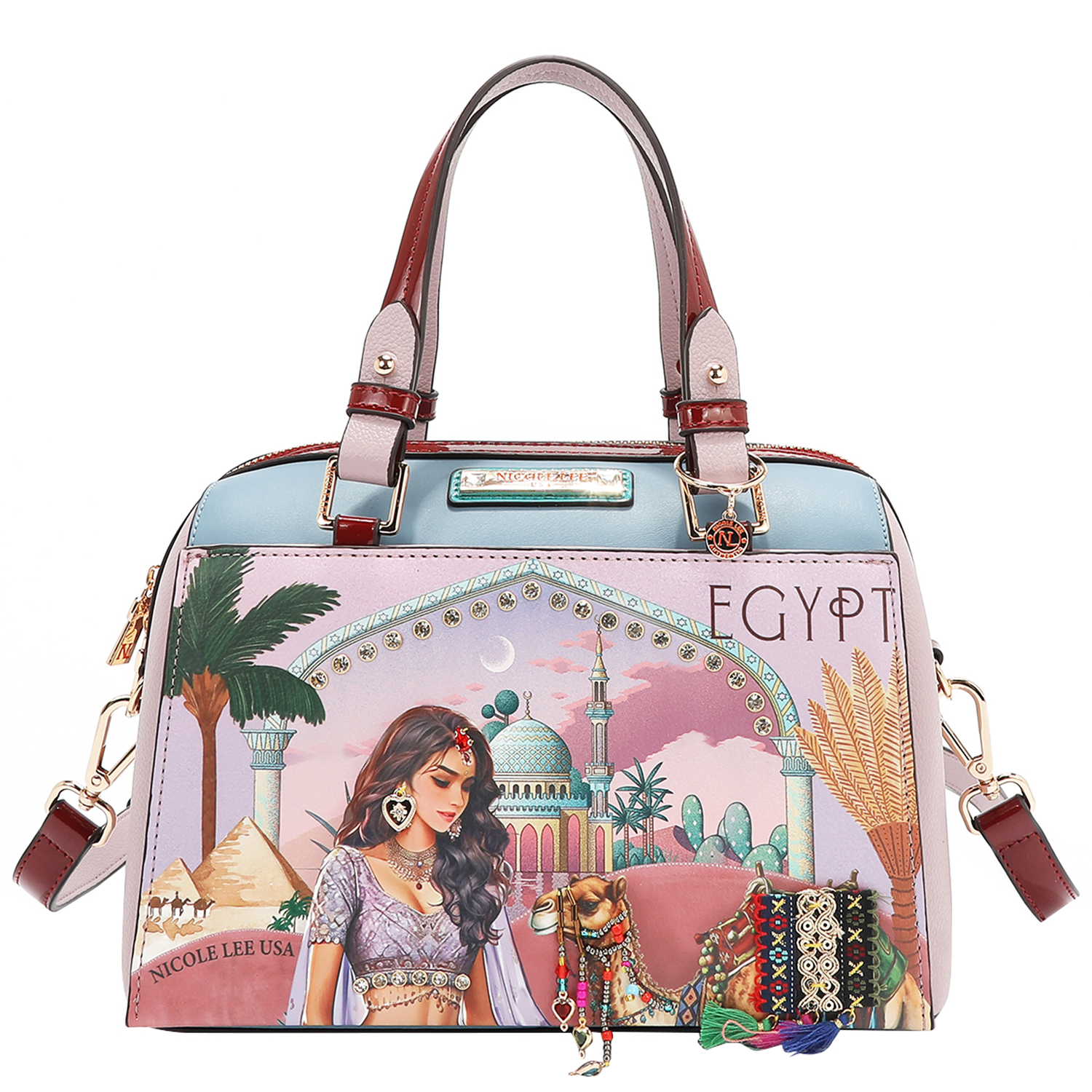 Foto 2 pulgar | Bolsa Boston Nicole Lee Estampado Queen Cleopatra