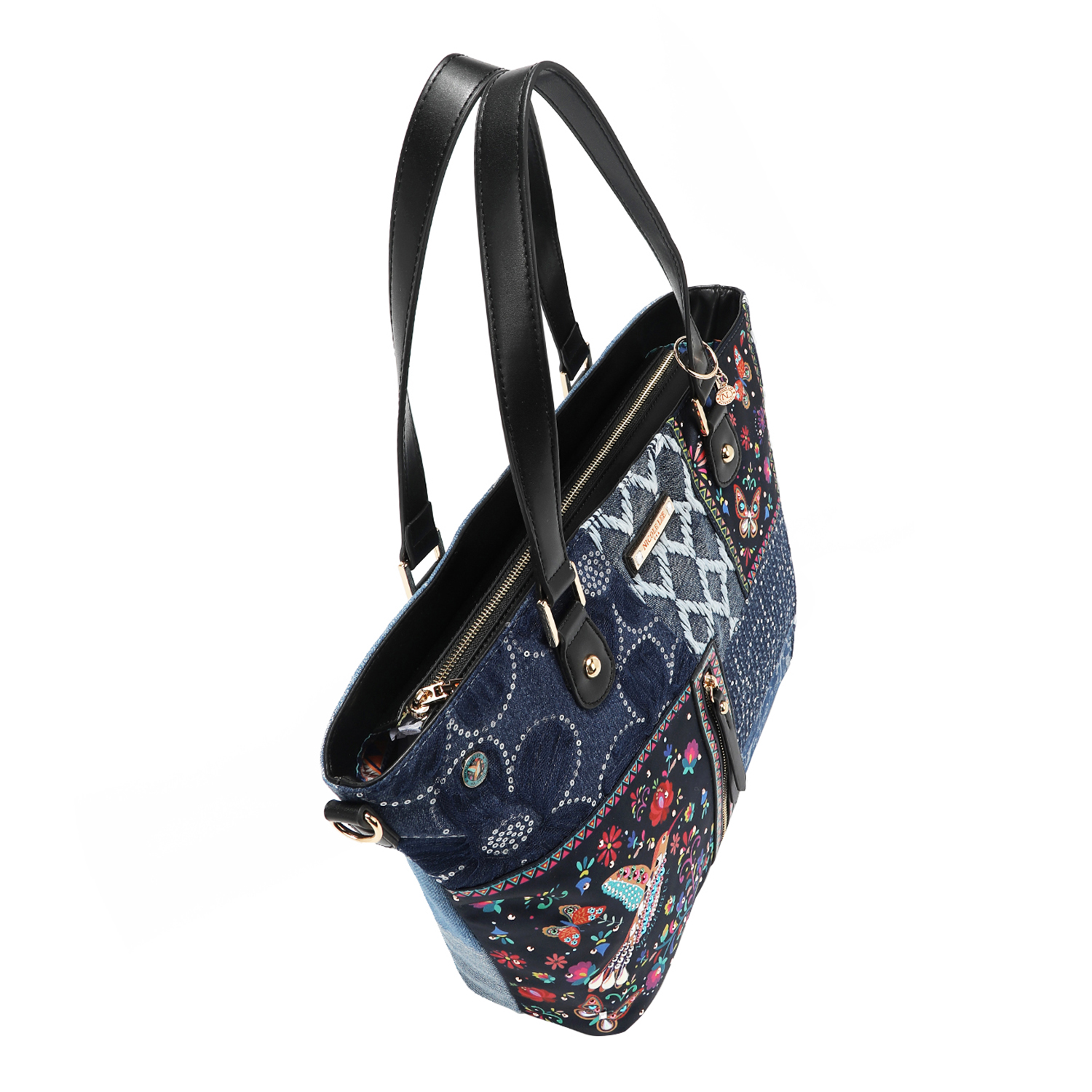 Foto 4 | Bolsa Tote De Mezclilla Nicole Lee Bosque De Amor