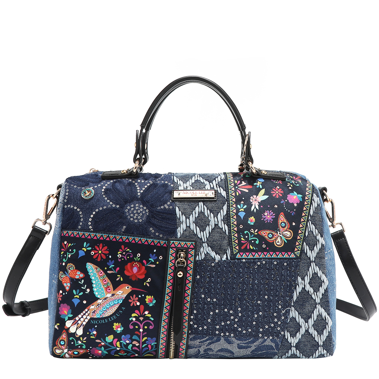 Foto 1 | Bolsa Boston De Mezclilla Nicole Lee Bosque De Amor