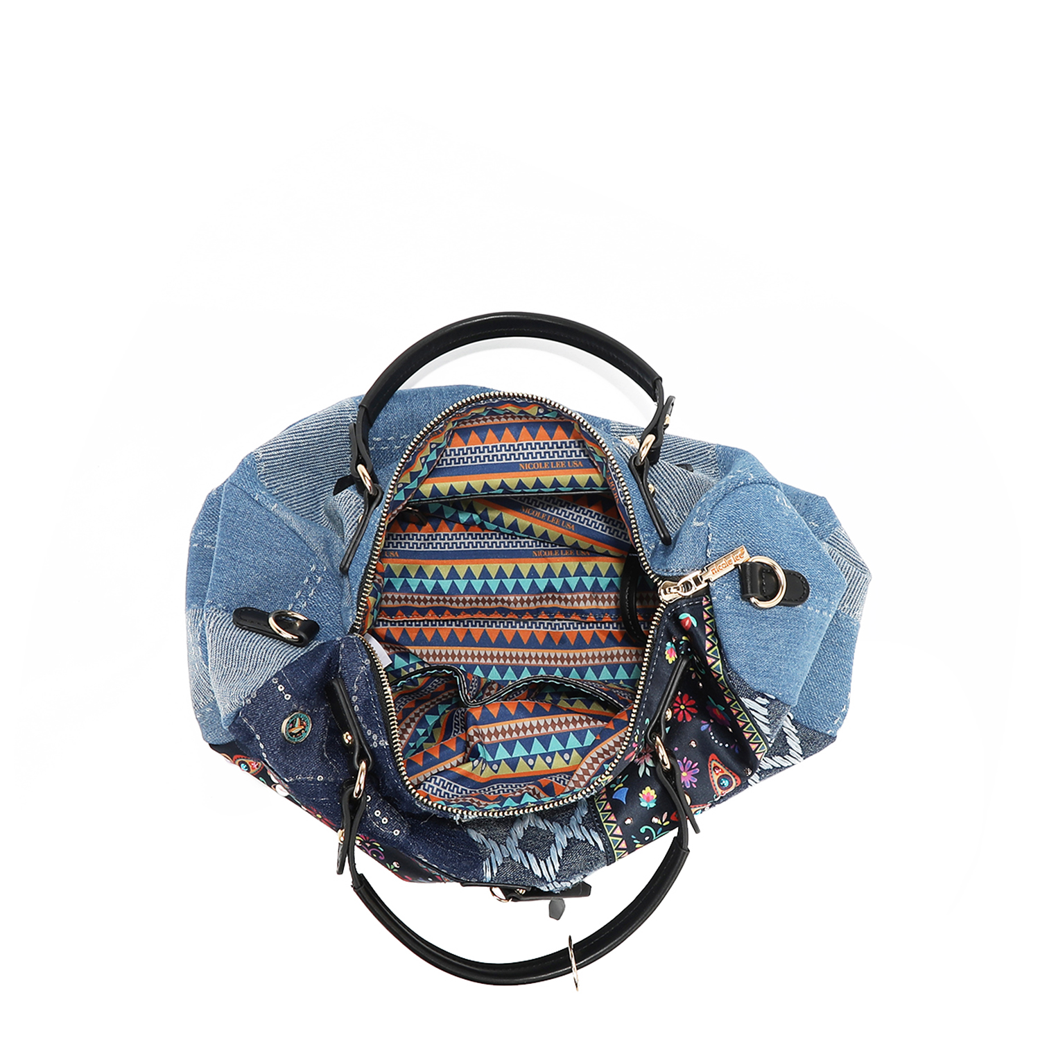 Foto 2 | Bolsa Boston De Mezclilla Nicole Lee Bosque De Amor