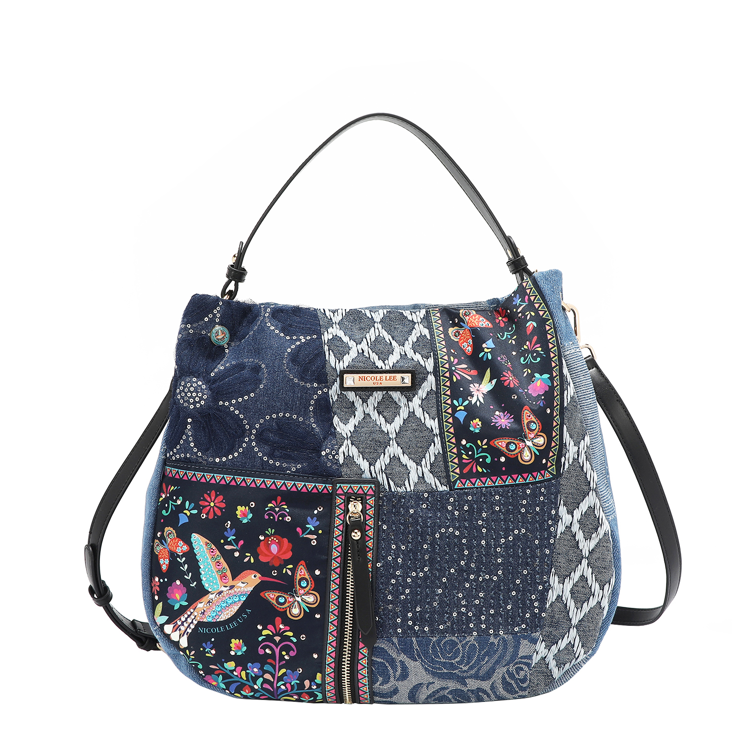 Foto 1 | Bolsa Hobo De Mezclilla Nicole Lee Bosque De Amor
