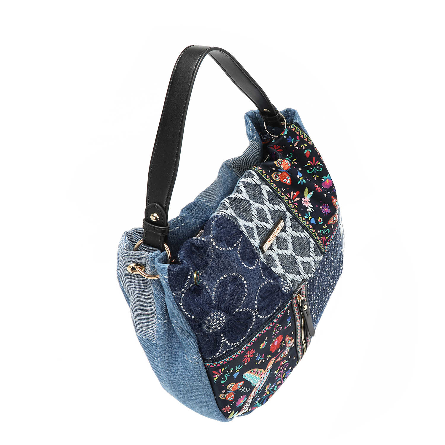 Foto 4 | Bolsa Hobo De Mezclilla Nicole Lee Bosque De Amor