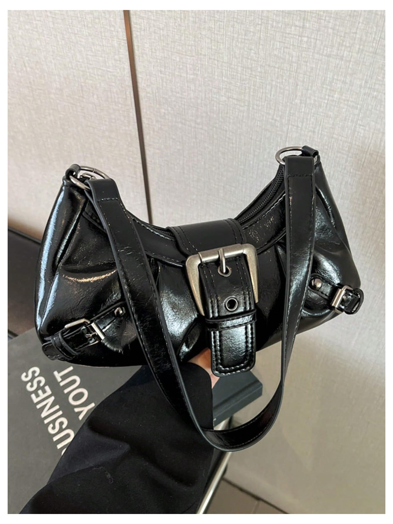 Foto 3 pulgar | Bolso De Hombro Verdusa Y2k Con Hebilla Gótica  Punk  Hobo - Venta Internacional.