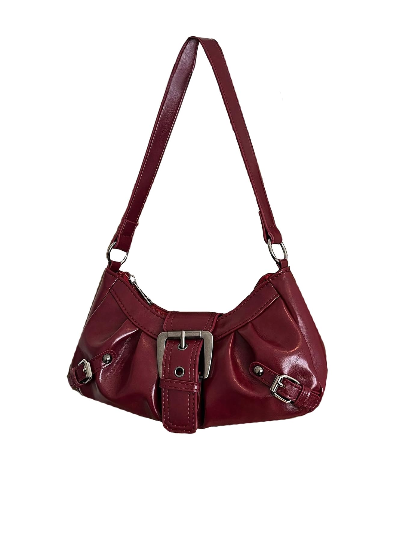 Foto 2 pulgar | Bolso Verdusa Y2k Monedero Goth Hebilla Punk Hobo Burgundy - Venta Internacional.