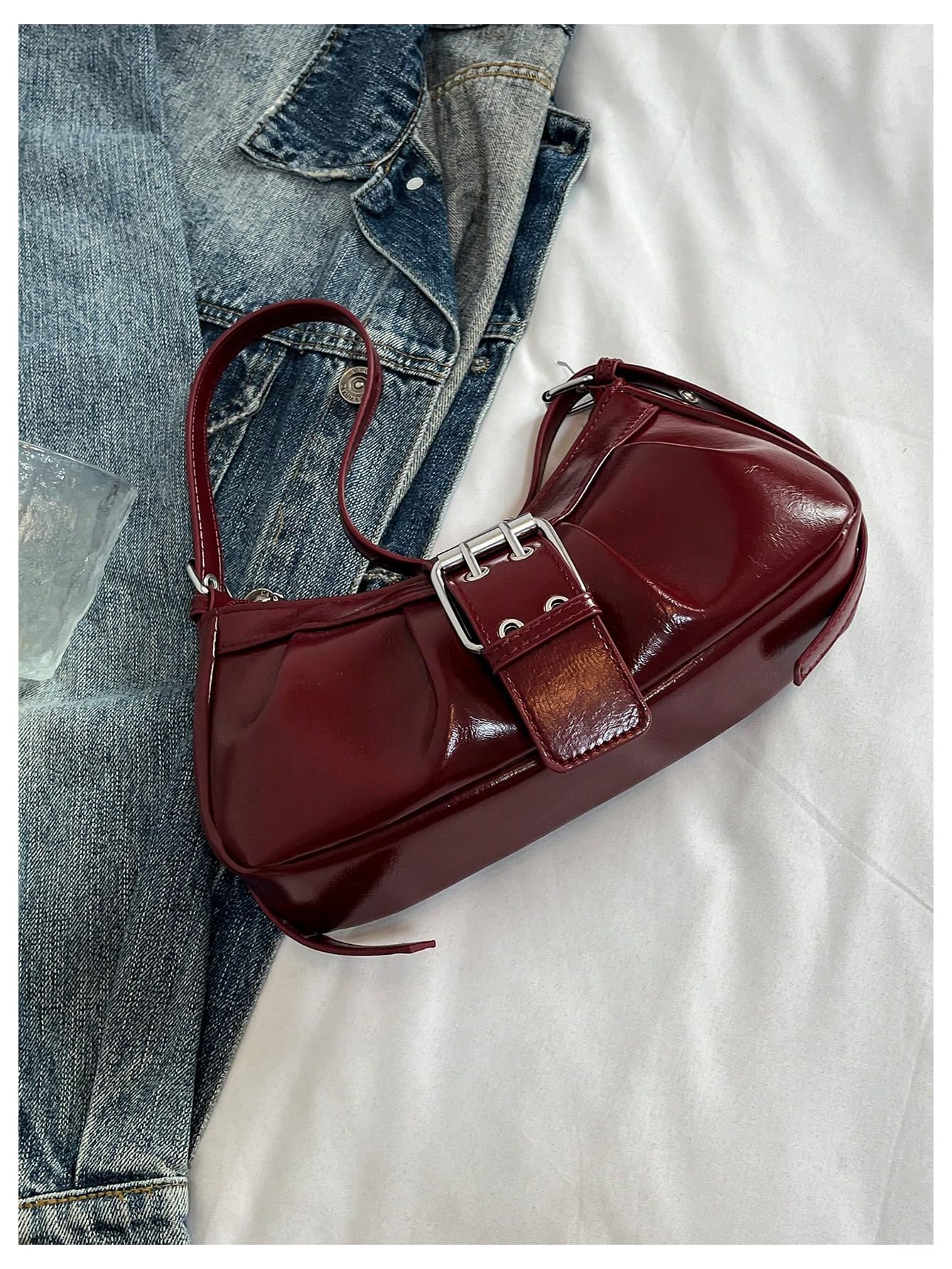 Foto 5 pulgar | Bolso De Hombro Verdusa Y2k Con Hebilla Gótica  Punk  Hobo - Venta Internacional.
