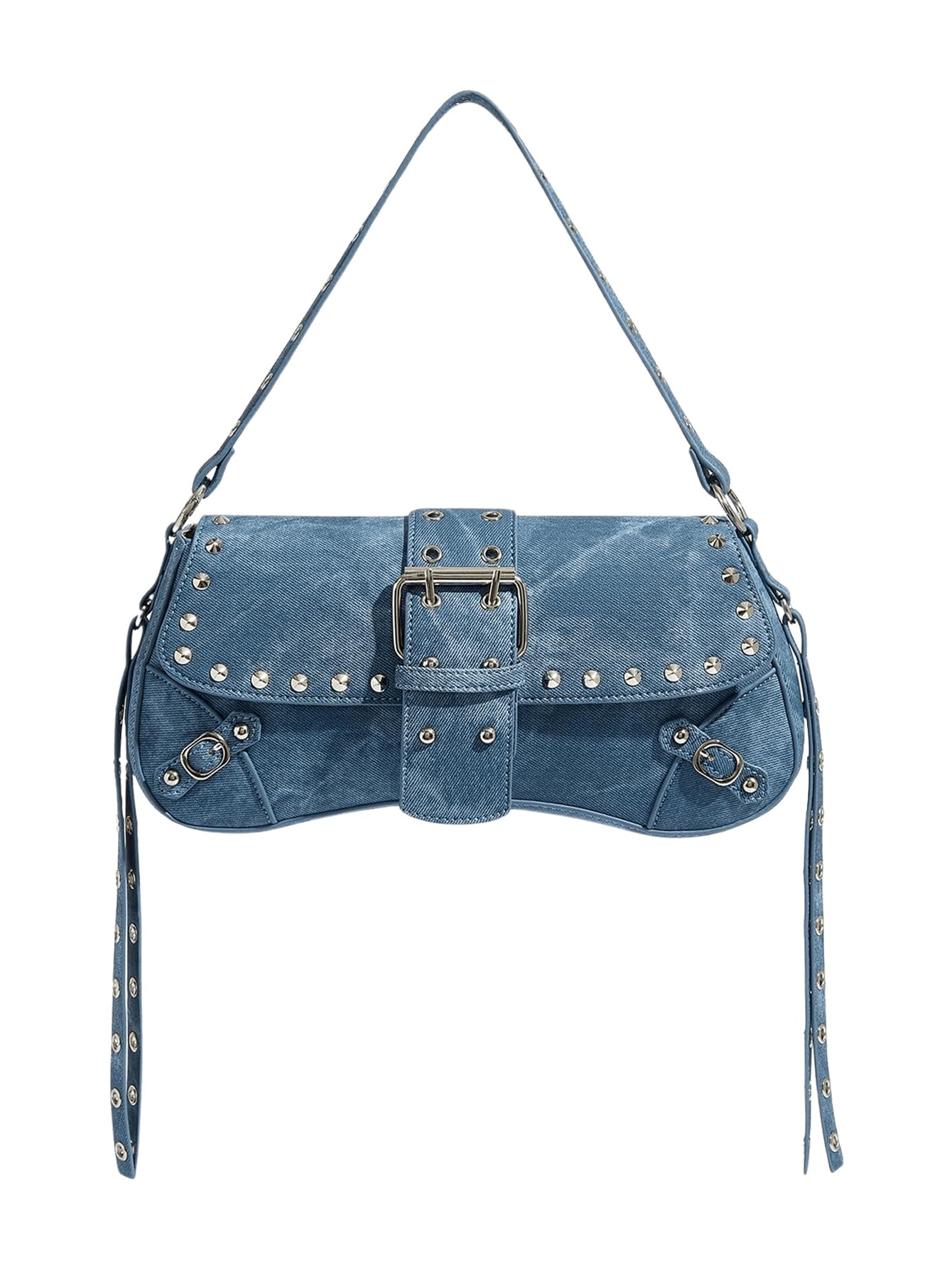 Foto 2 pulgar | Bolso De Hombro Verdusa Y2k Bolso De Mano Gótico Con Tachuelas Punk Remaches Azul - Venta Internacional.