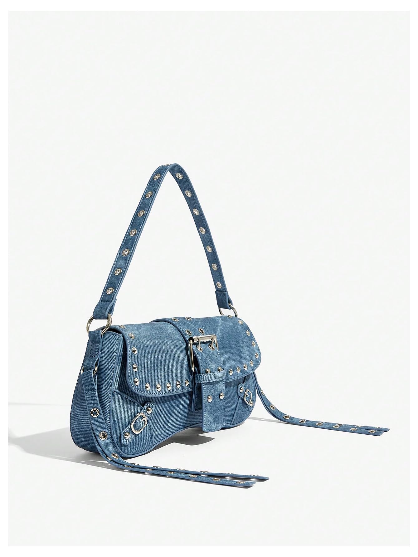 Foto 4 pulgar | Bolso De Hombro Verdusa Y2k Bolso De Mano Gótico Con Tachuelas Punk Remaches Azul - Venta Internacional.