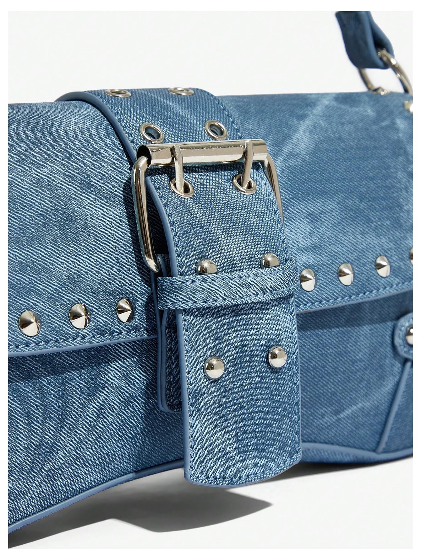 Foto 5 pulgar | Bolso De Hombro Verdusa Y2k Bolso De Mano Gótico Con Tachuelas Punk Remaches Azul - Venta Internacional.
