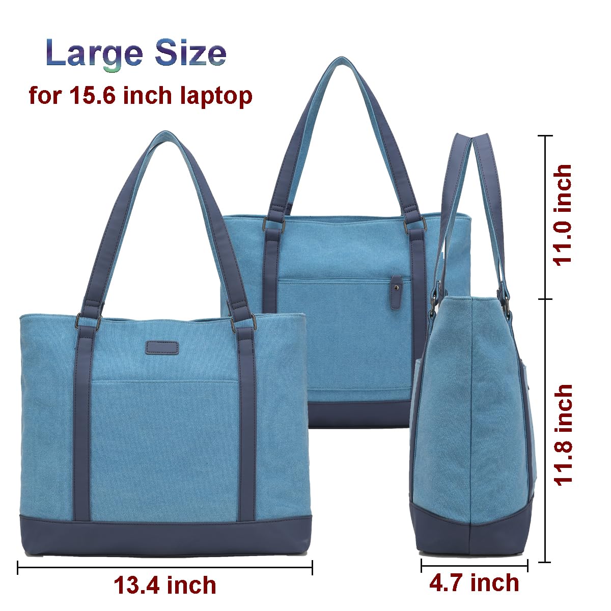 Foto 3 pulgar | Bolsa Para Portátil Barsine Teacher Canvas Tote 15.6 - Venta Internacional.