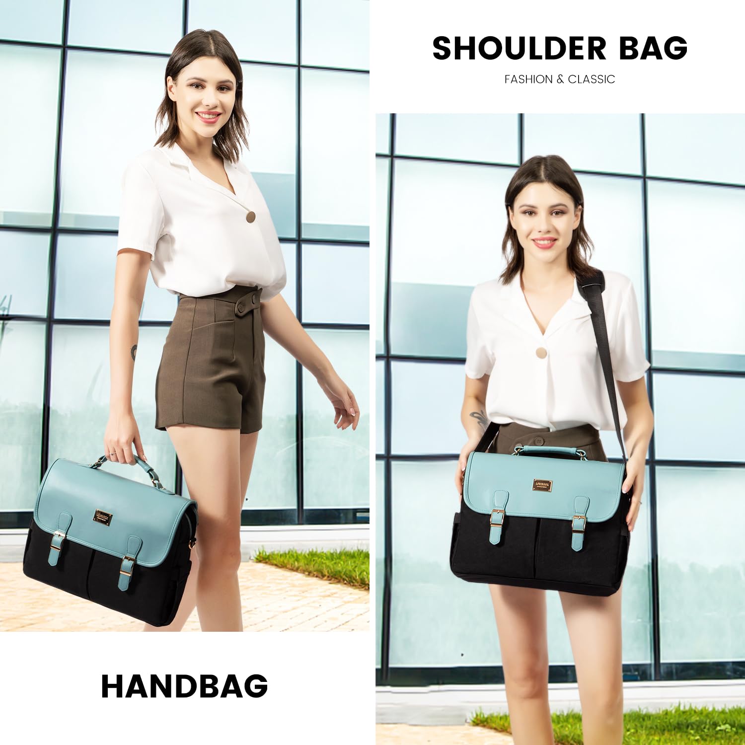 Foto 2 | Funda Para Portátil Lovevook Para Mujer De 15 6 Pulgadas  Color Verde Menta-negro - Venta Internacional.