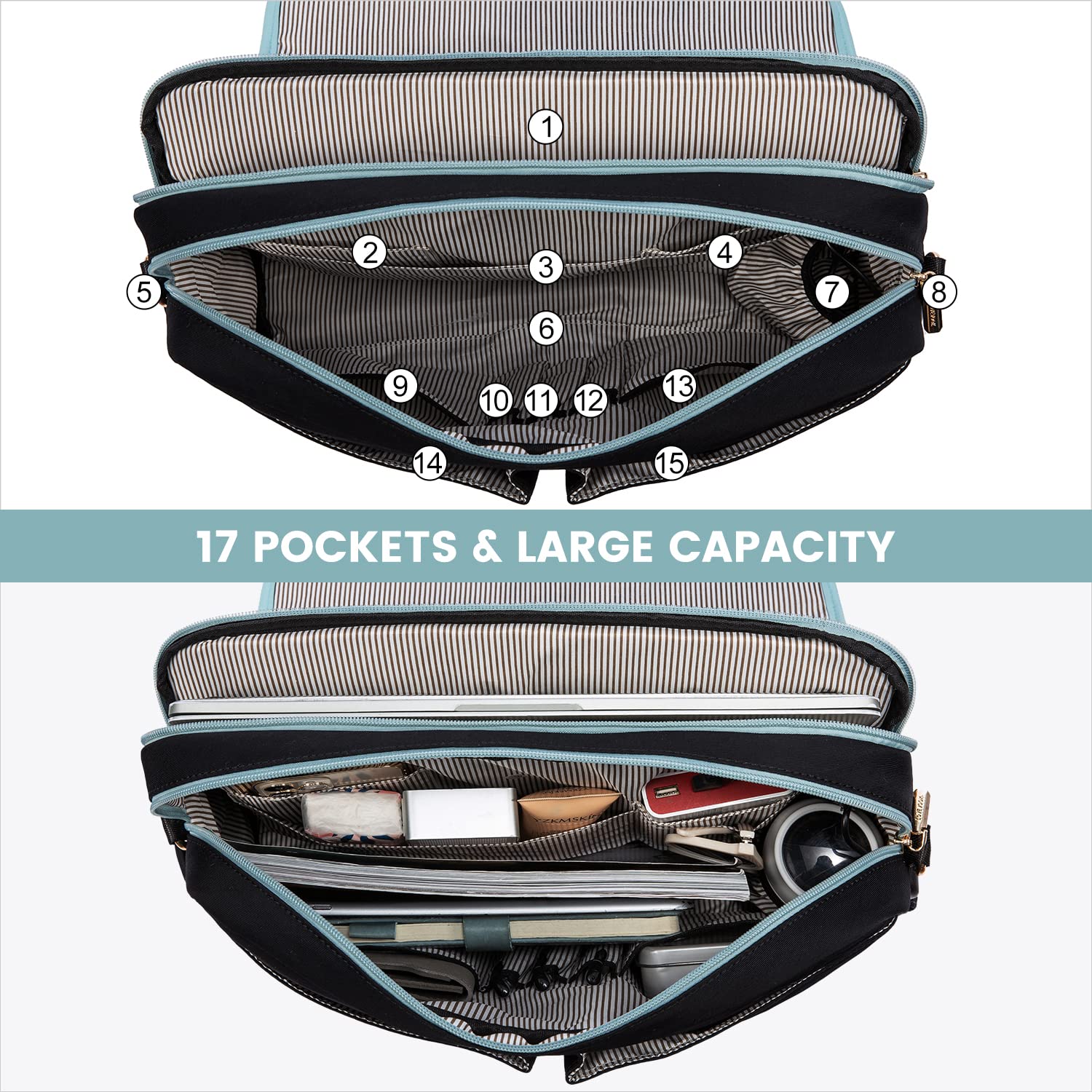 Foto 3 | Funda Para Portátil Lovevook Para Mujer De 15 6 Pulgadas  Color Verde Menta-negro - Venta Internacional.