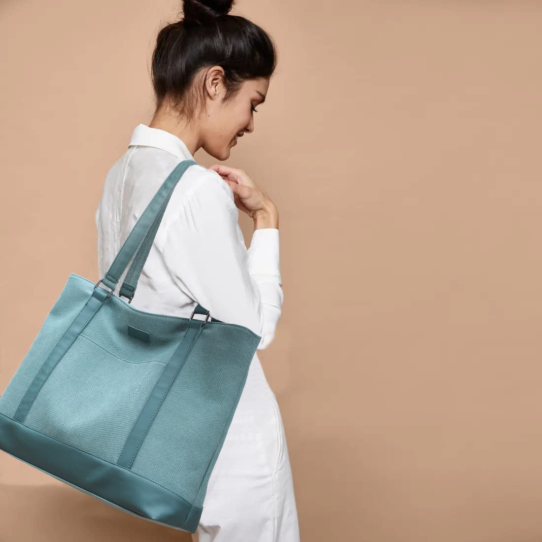 Foto 2 | Bolsa Para Portátil Barsine Teacher Canvas Tote 15.6 - Venta Internacional.