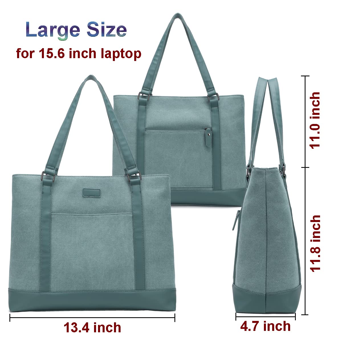 Foto 4 pulgar | Bolsa Para Portátil Barsine Teacher Canvas Tote 15.6 - Venta Internacional.