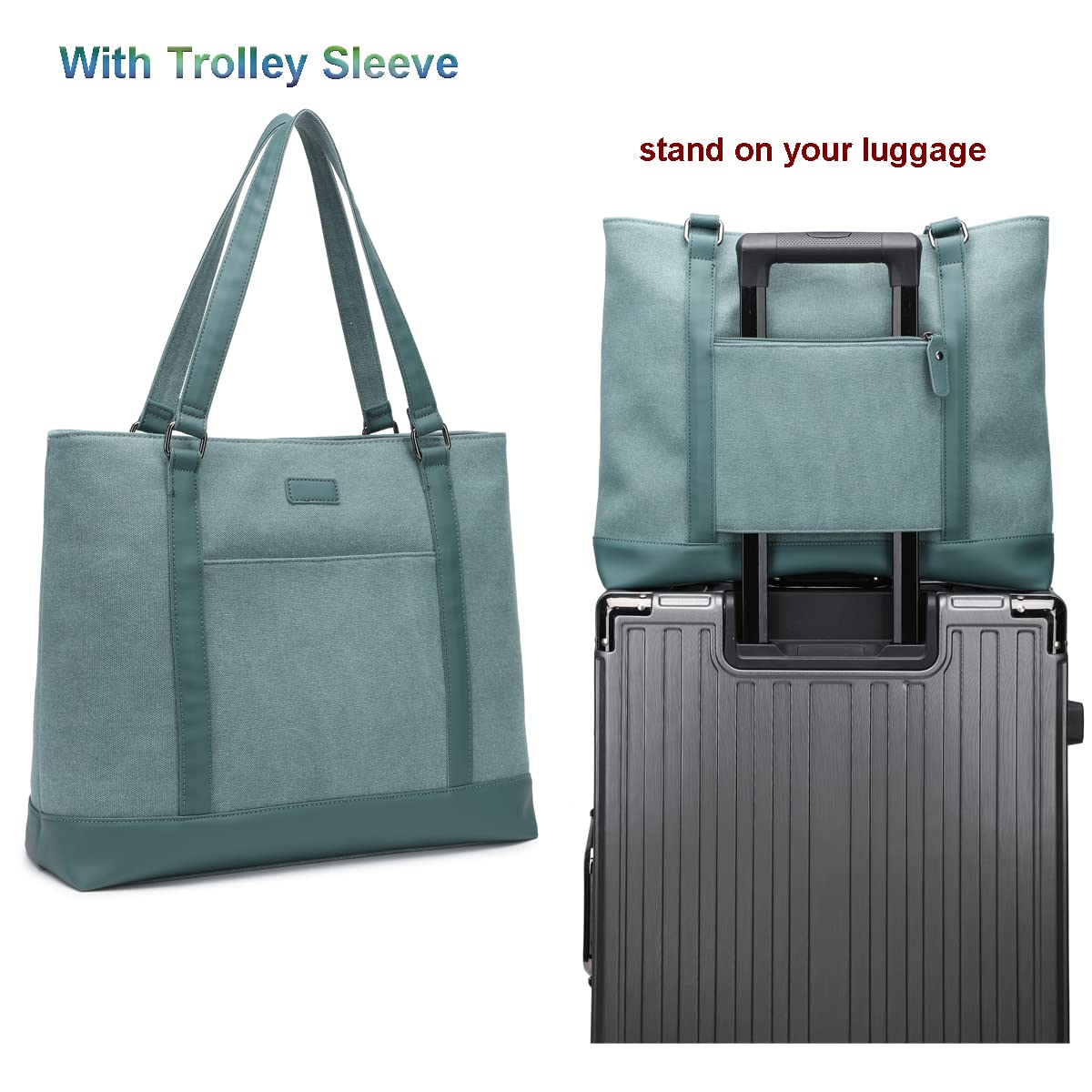 Foto 6 pulgar | Bolsa Para Portátil Barsine Teacher Canvas Tote 15.6 - Venta Internacional.