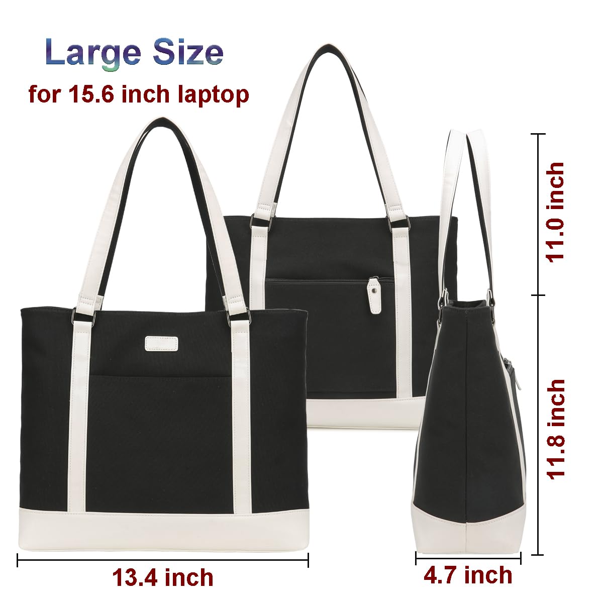 Foto 3 pulgar | Bolsa Para Portátil Barsine Teacher Canvas Tote 15.6 - Venta Internacional.