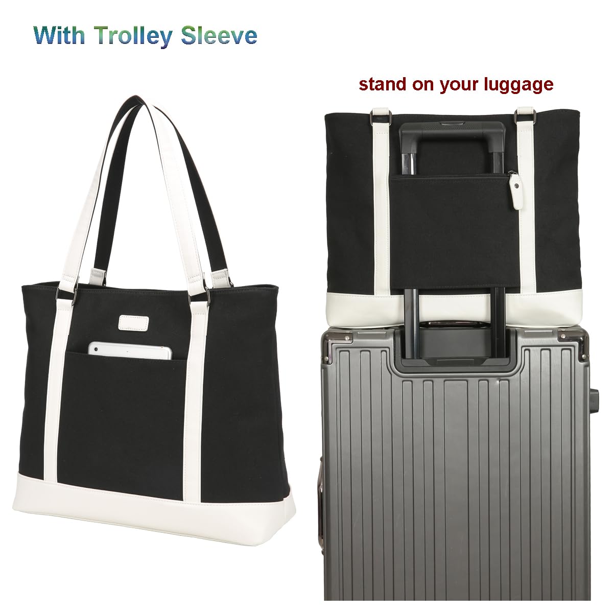 Foto 5 | Bolsa Para Portátil Barsine Teacher Canvas Tote 15.6 - Venta Internacional.