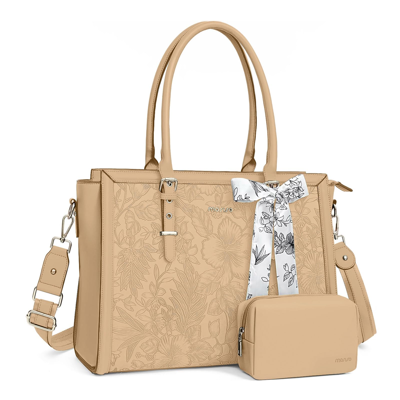 Foto 1 | Bolsa Mosiso De Piel Sintética Para Portátil  15.6 A 16 Pulgadas  Para Mujer  Color Albaricoque - Venta Internacional.