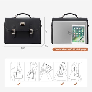 Foto 2 | Bolsa De Ordenador Lovevook Para Ordenador Portátil Para Mujer De 15 6 Pulgadas Color Negro - Venta Internacional.