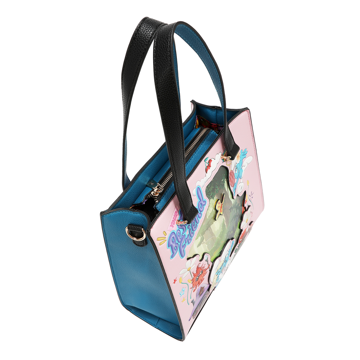 Foto 4 pulgar | Bolsa Shopper Estampada Smurfs By Nicole Lee
