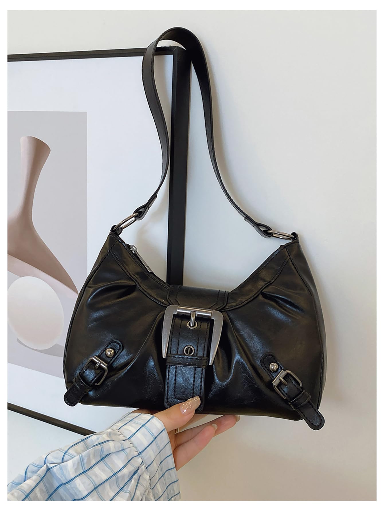 Foto 2 | Bolso De Hombro Verdusa Y2k Con Hebilla Gótica  Punk  Hobo - Venta Internacional.