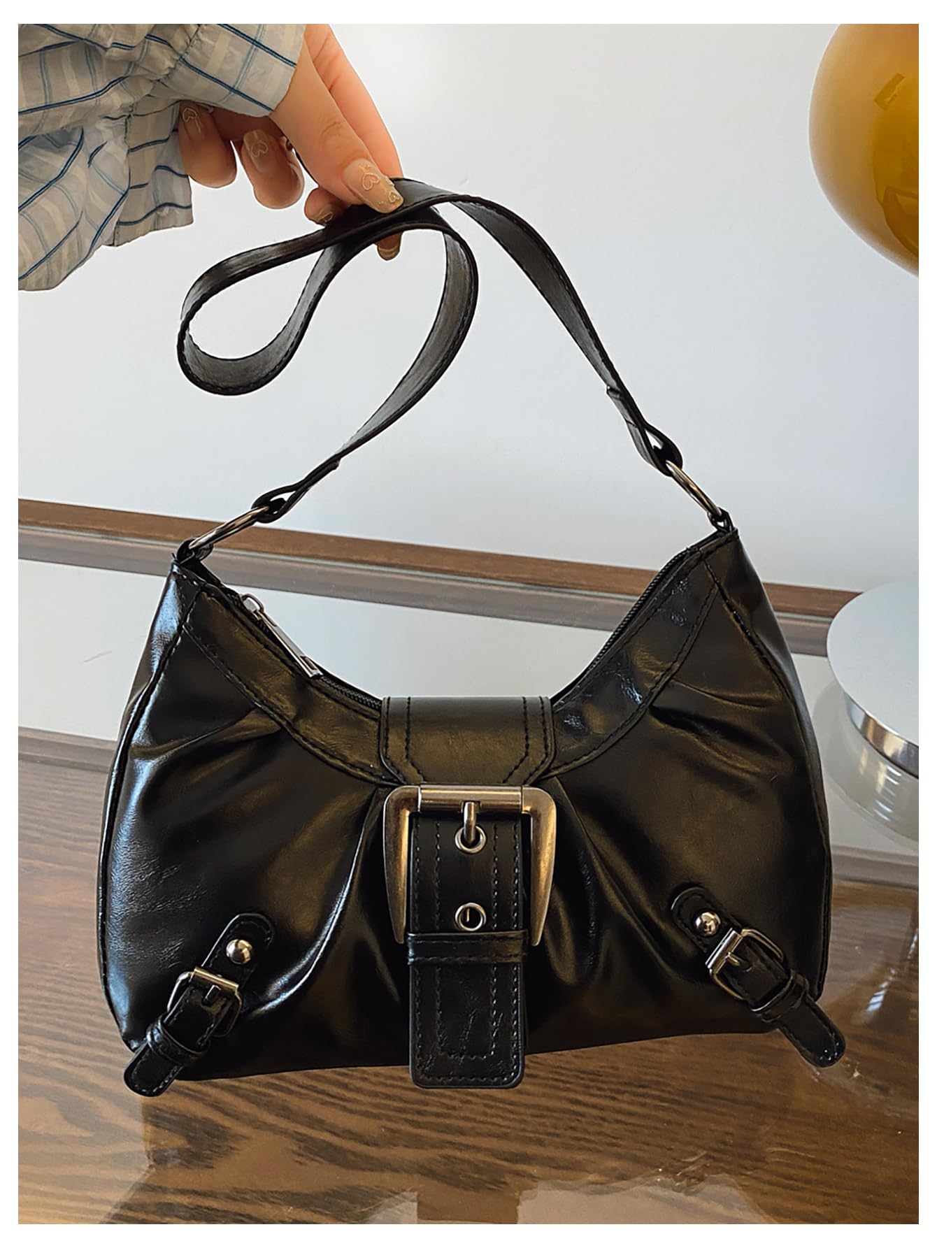 Foto 3 | Bolso De Hombro Verdusa Y2k Con Hebilla Gótica  Punk  Hobo - Venta Internacional.