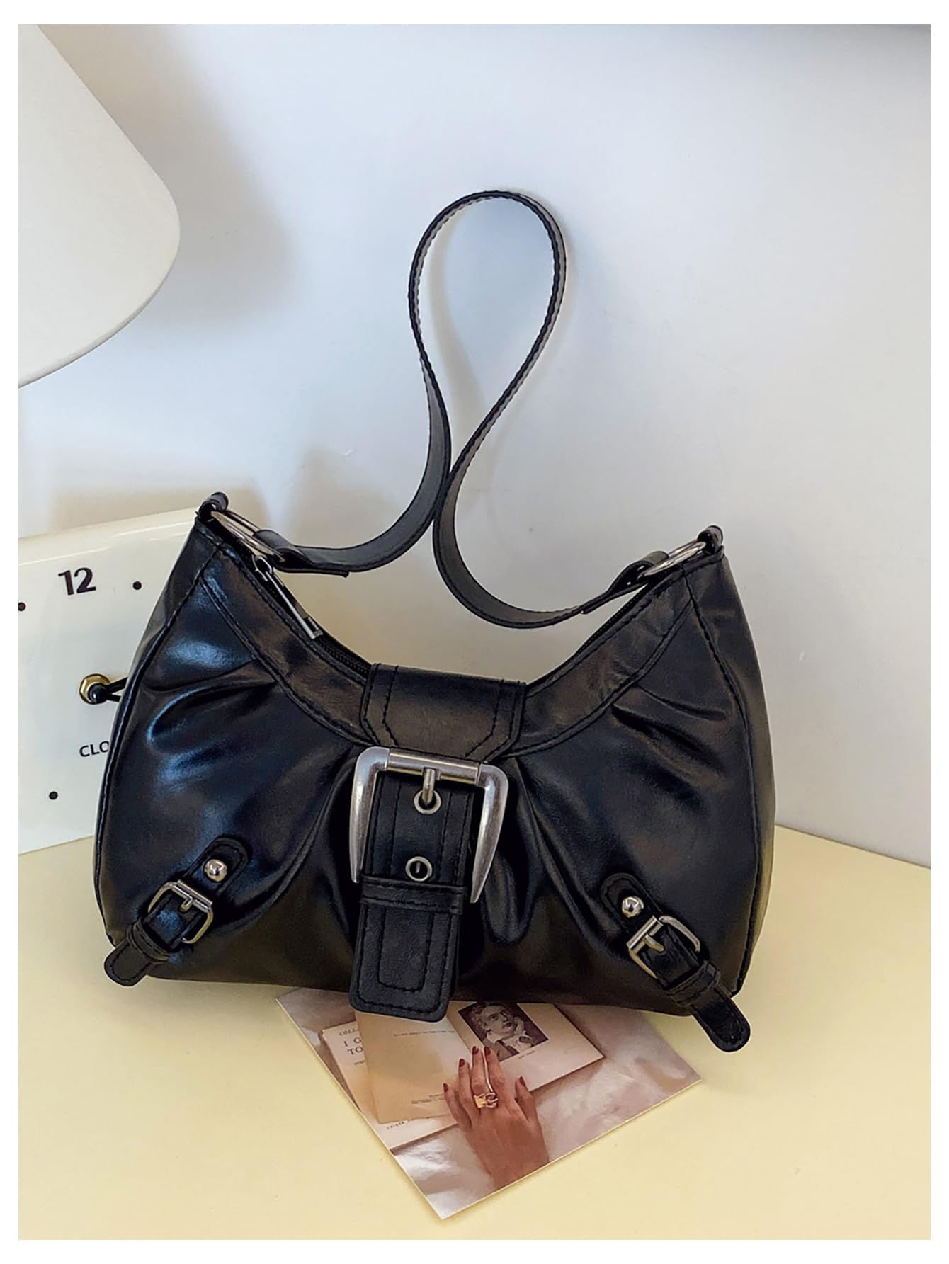 Foto 5 pulgar | Bolso De Hombro Verdusa Y2k Con Hebilla Gótica  Punk  Hobo - Venta Internacional.