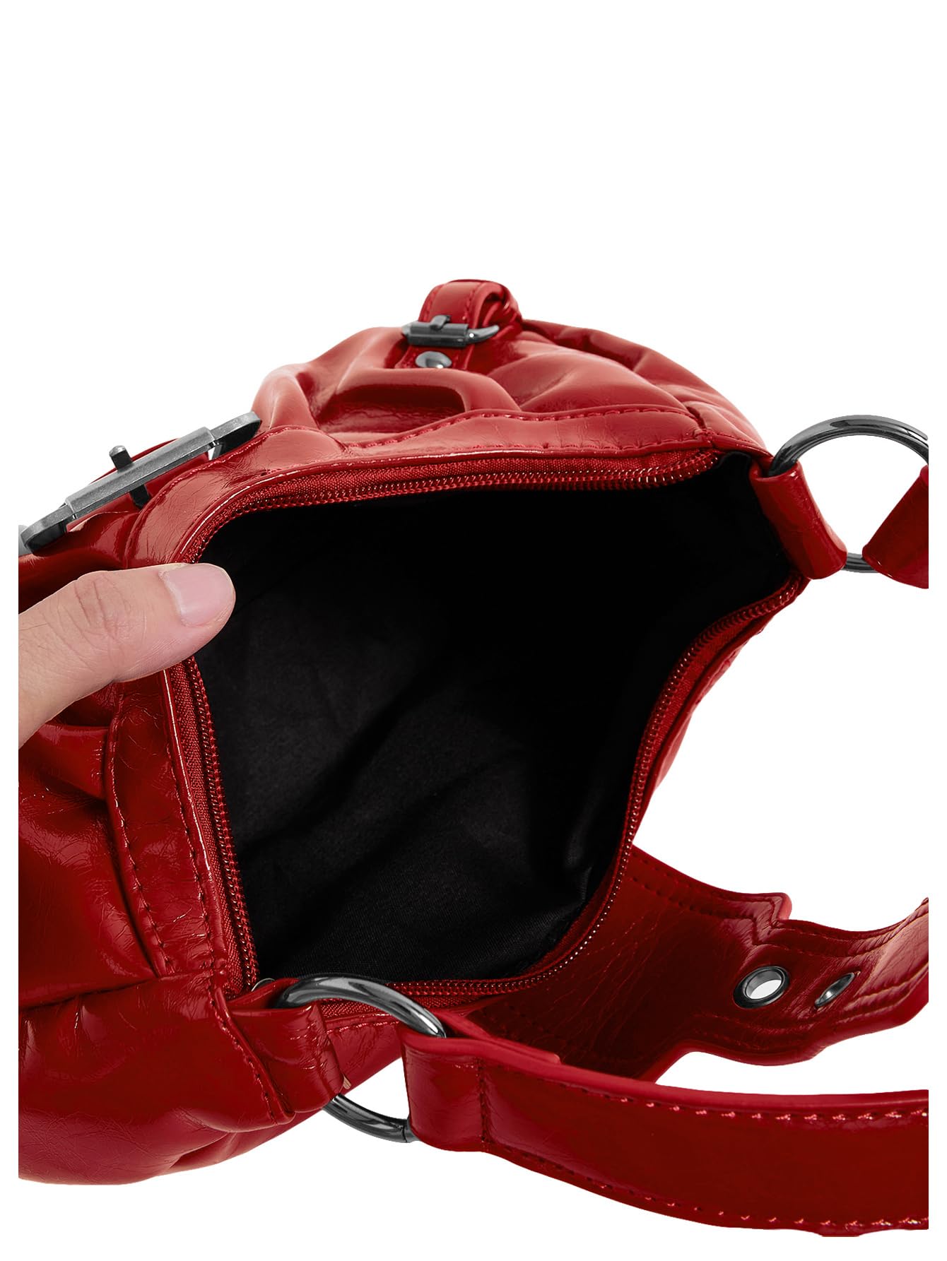 Foto 5 pulgar | Bolso De Hombro Verdusa Y2k Con Hebilla Gótica  Punk  Hobo - Venta Internacional.