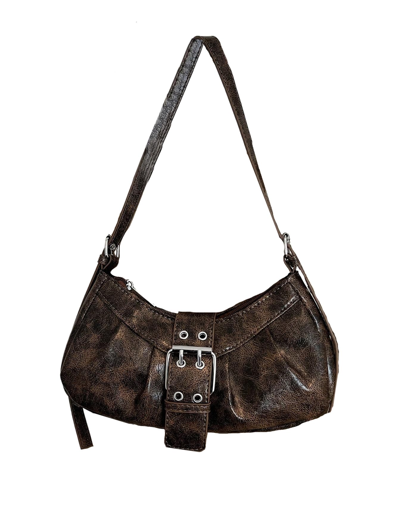 Foto 2 pulgar | Bolso De Mano Verdusa Y2k Con Hebilla Gótica  Punk Hobo  Marrón Oxidado - Venta Internacional.