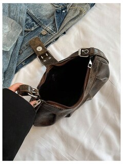 Foto 6 | Bolso De Mano Verdusa Y2k Con Hebilla Gótica Punk Hobo Marrón Oxidado - Venta Internacional.