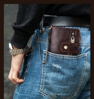Foto 2 | Cartera de Cuero Malubero con Cepillo Antirrobo