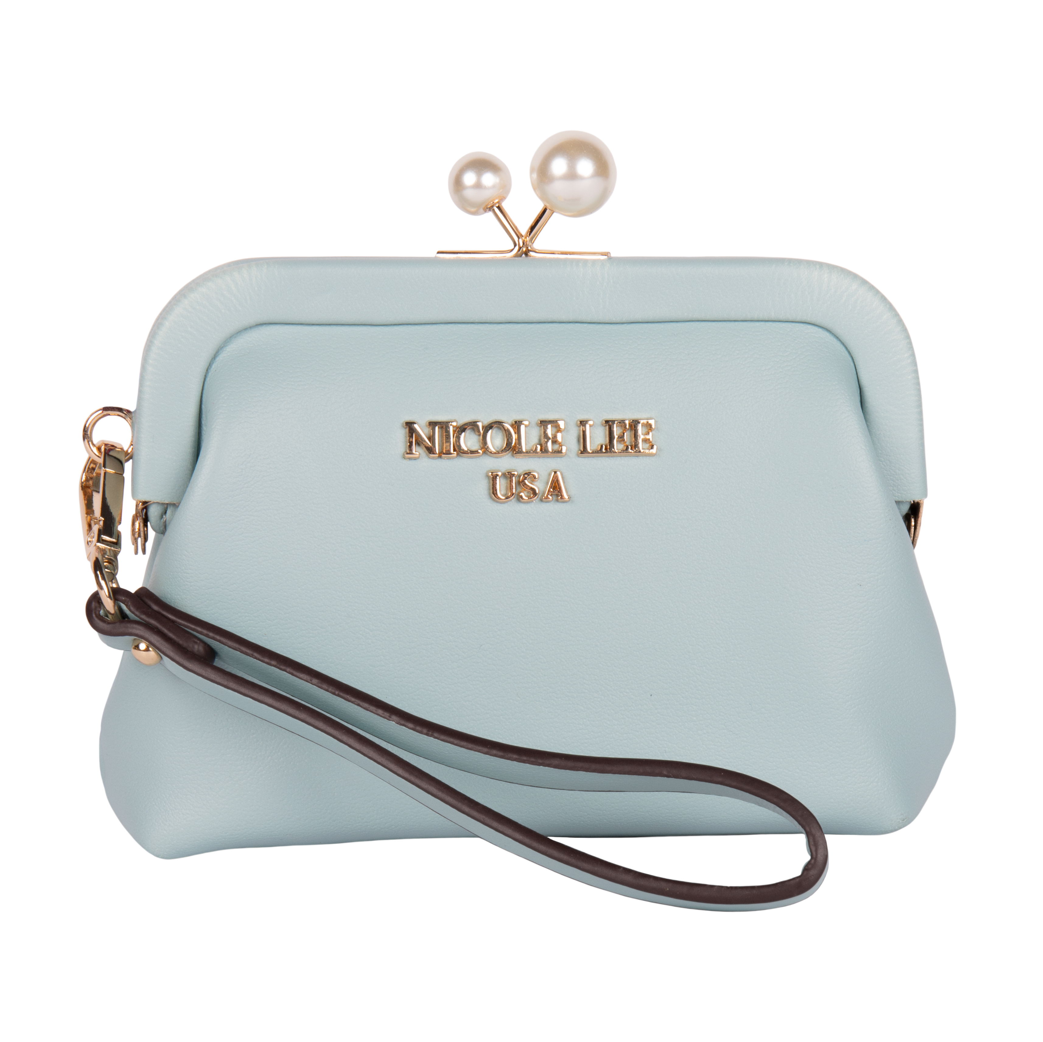 Mini Monedero Nicole Lee color Azul con Broche Kisslock