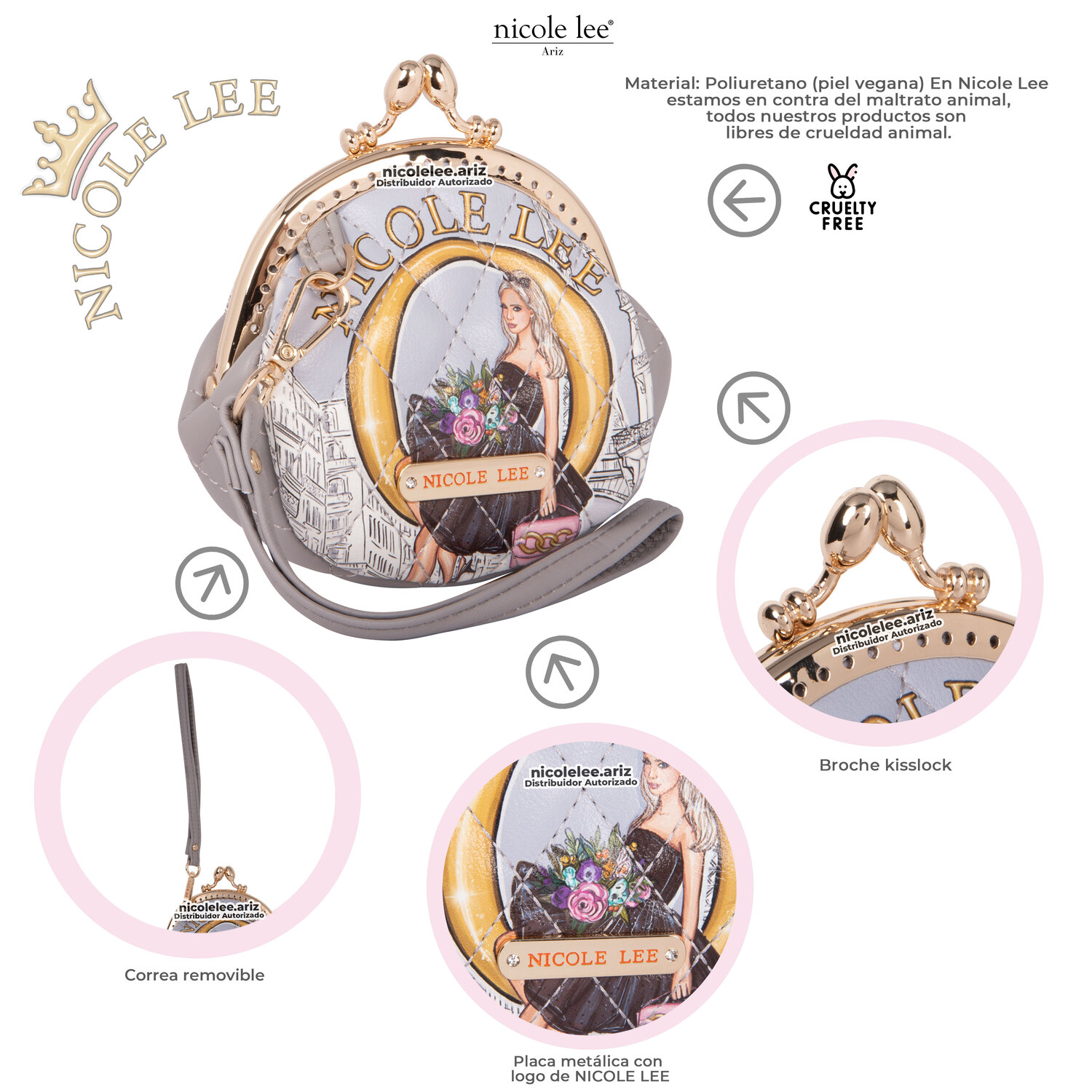 Foto 3 pulgar | Mini Monedero Nicole Lee Amora Dreaming The City